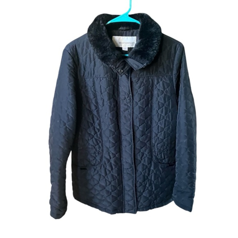 Weatherproof Womens Quilted Jacket Plush Lined Size L - Black